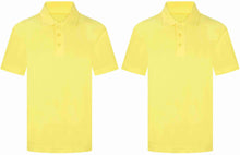 Load image into Gallery viewer, Pack of 2 PE Kit Sportswear Boys/Girls School Polo Shirts Yellow