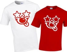 Load image into Gallery viewer, DJ STAR Glasses Funny face sizes S-2XL girls boys t-shirt funny red Nose Funny face fun day red t shirt or white adults t shirt
