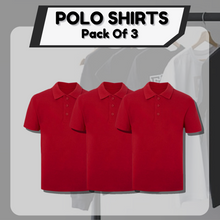 Load image into Gallery viewer, Pack of 3 PE Kit Sportswear Boys/Girls School Polo Shirts Red