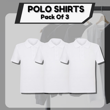 Load image into Gallery viewer, Pack of 3 PE Kit Sportswear Boys/Girls School Polo Shirts White