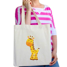 Load image into Gallery viewer, Cute Giraffe Print Wildlife Protect Tote Bag Reusable Cotton Bags