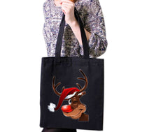 Load image into Gallery viewer, Xmas Christmas Novelty Santa Reindeer Snowman Tote Bag Reusable Cotton Bags