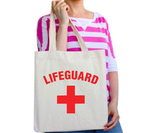 Load image into Gallery viewer, Lifeguard Cross + Tote Bag Fancy Dress Beach Party Reusable Cotton Bags
