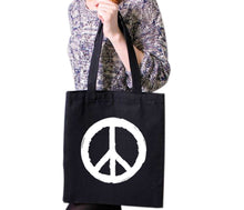 Load image into Gallery viewer, Peace Symbol Retro Logo CND Anti-Nuclear Tote Bag Reusable Cotton Bags