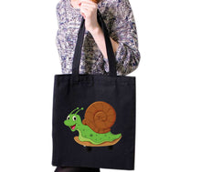 Load image into Gallery viewer, Cute Happy Snail Doodle Cartoon Tote Bag Reusable Cotton Bags