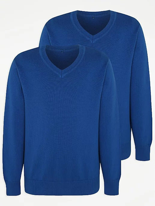 Navy blue v discount neck school jumper