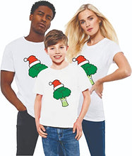 Load image into Gallery viewer, Xmas Holiday T Shirts Kids Funny Santa Hat Broccoli Green Veggies Christmas T Shirts Boys Girls Matching Family Outfits T-Shirt