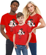 Load image into Gallery viewer, Women Men Minnie Mouse Christmas Holiday T Shirt Girls Minnie Santa Hat Christmas Top Black