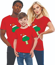 Load image into Gallery viewer, Xmas Holiday T Shirts Kids Funny Santa Hat Broccoli Green Veggies Christmas T Shirts Boys Girls Matching Family Outfits T-Shirt