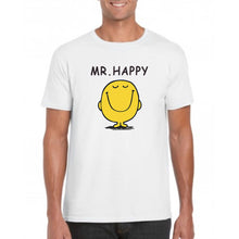 Load image into Gallery viewer, Men's Mr Happy T Shirt Top Funny Sarcastic Grumpy Joke Dad Rude Novelty