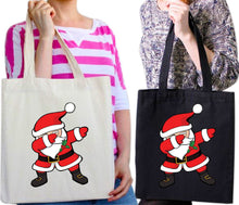 Load image into Gallery viewer, Santa Claus Dancing Dabbing Christmas Tote Bag Reusable Cotton Bags