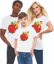 Load image into Gallery viewer, Invading Xmas Lighting Tree Kids Funny Santa Hat Turtle Apple Fruit Matching Family Christmas T Shirts for Men Women