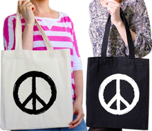 Load image into Gallery viewer, Peace Symbol Retro Logo CND Anti-Nuclear Tote Bag Reusable Cotton Bags