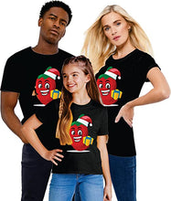 Load image into Gallery viewer, Xmas Vegan Holiday Funny Santa Hat Red Chili Gifts Matching Family Xmas Outfit T Shirts