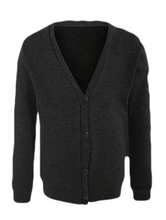 Load image into Gallery viewer, Girls charcoal School Cardigan