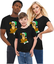 Load image into Gallery viewer, Kids Xmas Holiday Funny Dog Hat Santa Boys Girls Christmas T-Shirt