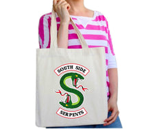 Load image into Gallery viewer, Southside Serpents Riverdale Jughead Villains Joke Theme Party Tote Bag Reusable