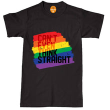 Load image into Gallery viewer, Can't Even Think Straight Unisex Adults T-Shirt Lesbian Gay Rainbow LGBT Heart Funny Humour