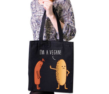 Load image into Gallery viewer, I Am Vegan Design health healthy veggie meat free veganism Tote Bag Reusable