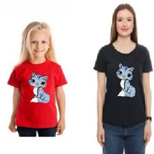 Load image into Gallery viewer, Scoop Neck Cat Print Casual Tops