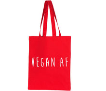 Load image into Gallery viewer, VEGAN AF Vegetarian Peace Hipster Slogan Tumblr Tote Bag Reusable Cotton Bags