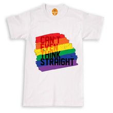 Load image into Gallery viewer, Can't Even Think Straight Unisex Adults T-Shirt Lesbian Gay Rainbow LGBT Heart Funny Humour