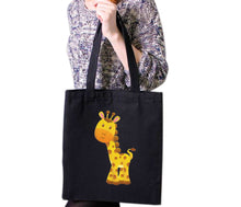 Load image into Gallery viewer, Cute Giraffe Print Wildlife Protect Tote Bag Reusable Cotton Bags
