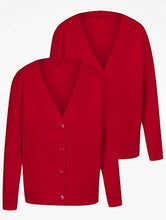 Load image into Gallery viewer, Pack of 2 Girls Red School Cardigan
