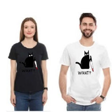 Load image into Gallery viewer, Cat What Crewneck T-Shirt