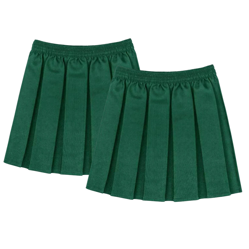 Pack Of 2 Girls Kids Young Box Pleated School Uniform Skirts