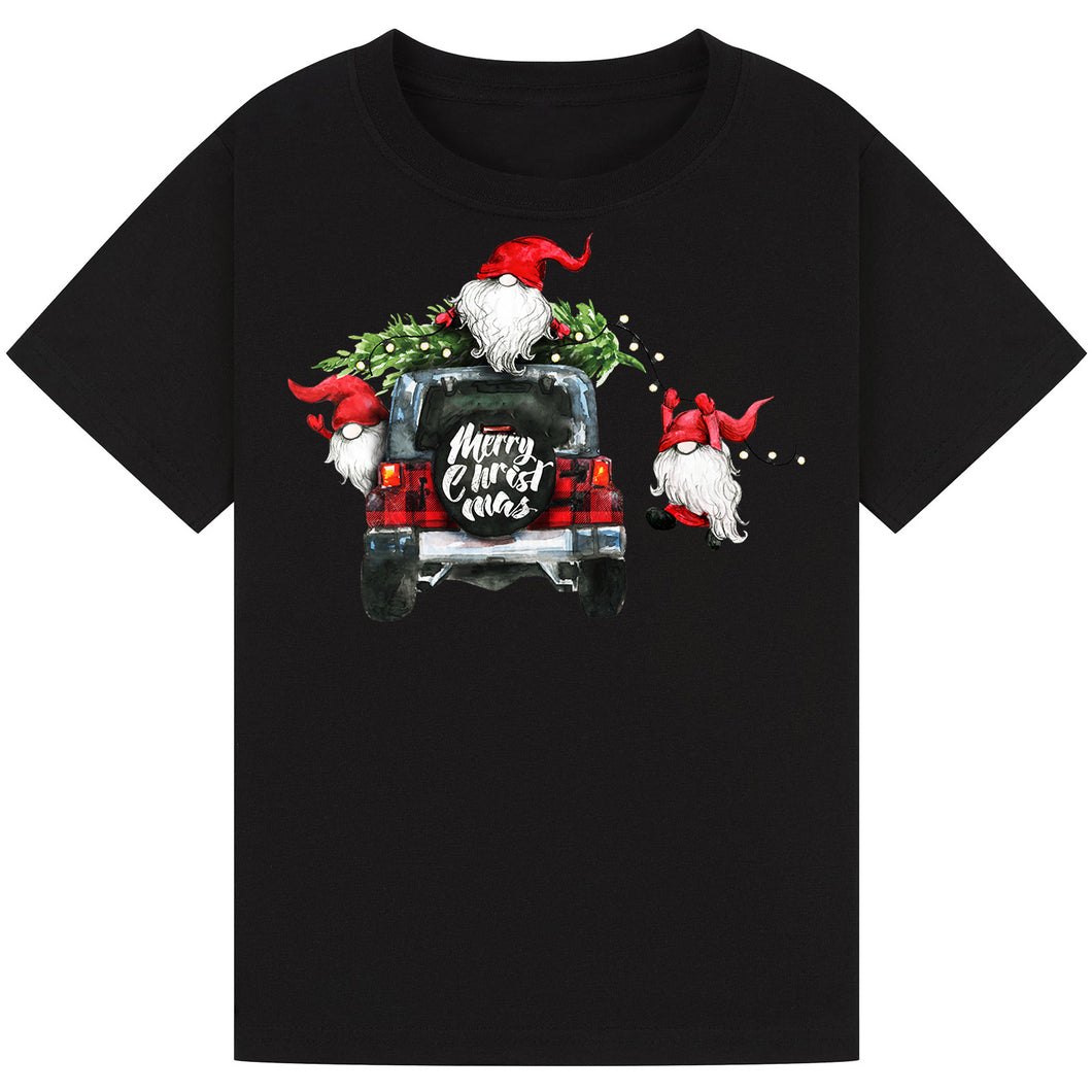 Funny Christmas Gnomes T-Shirt with Christmas Tree Design