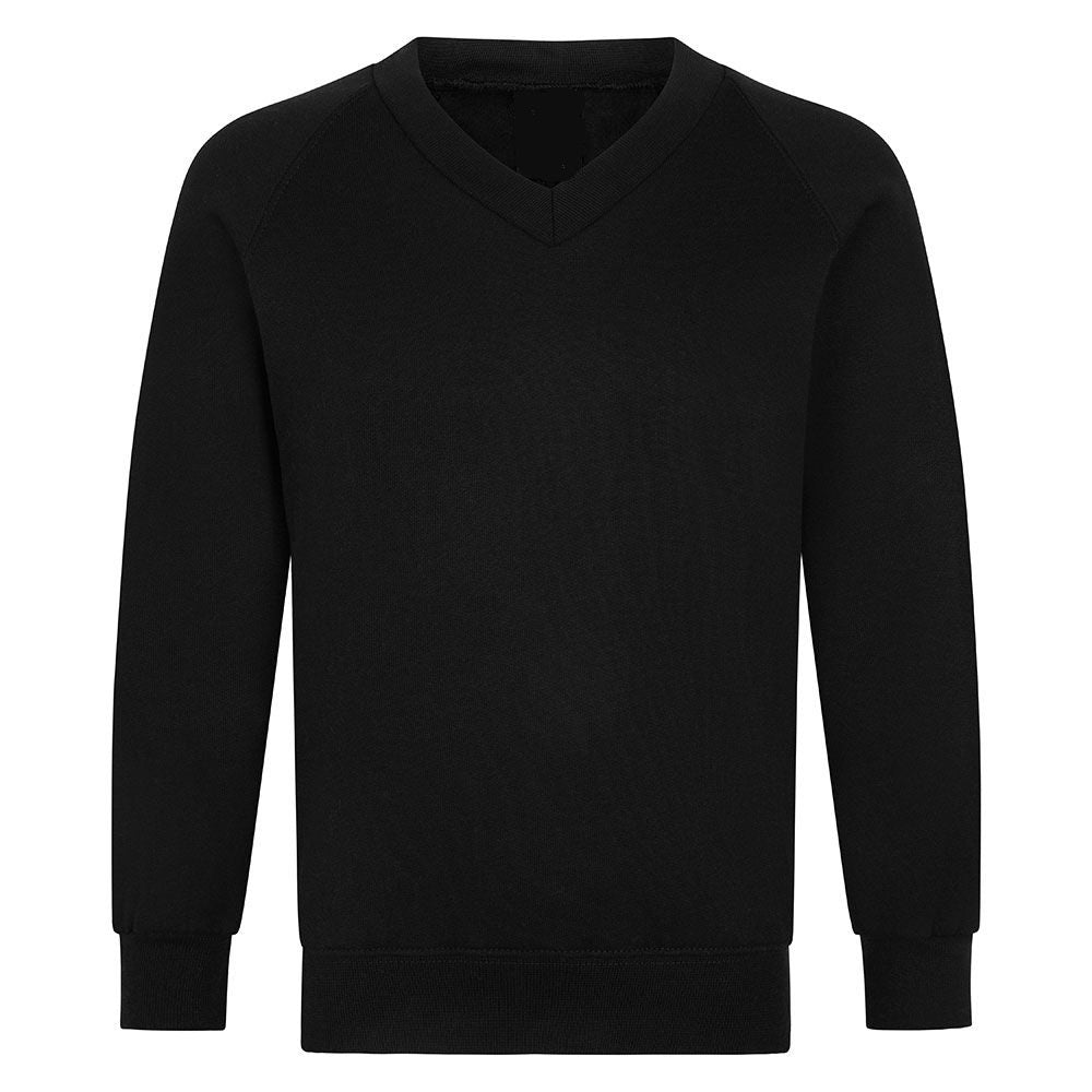 Boys Black V-Neck School Jumpers