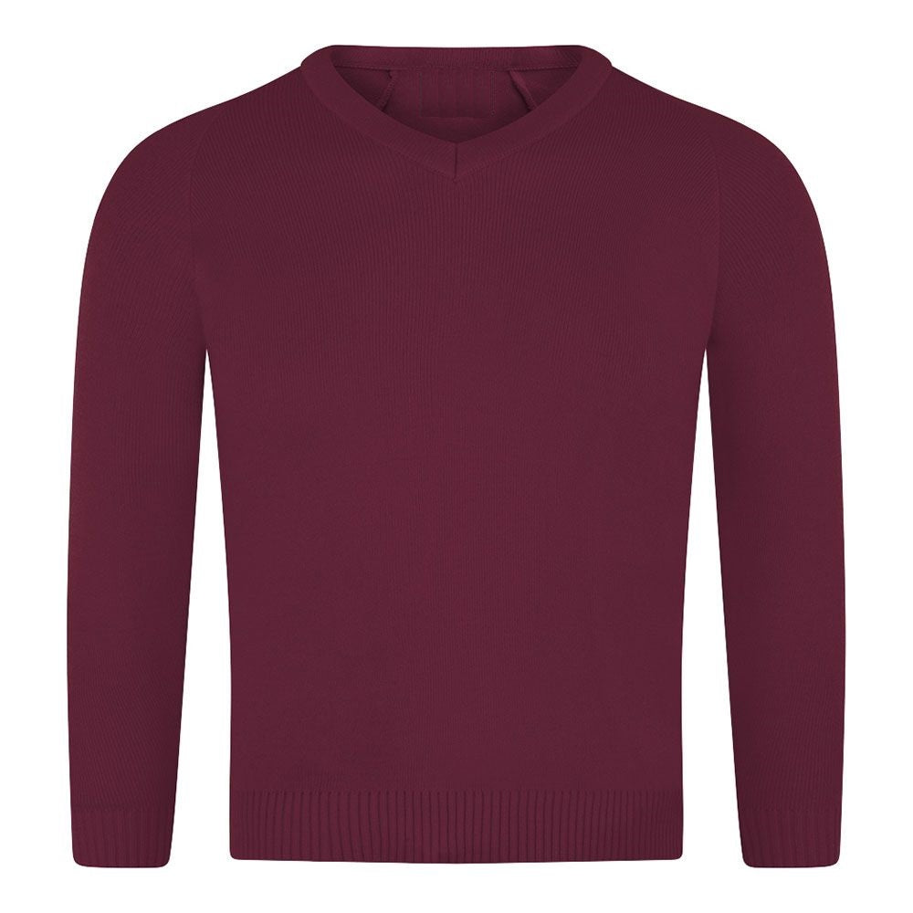 Boys Knitted Jumper Burgundy School Uniform