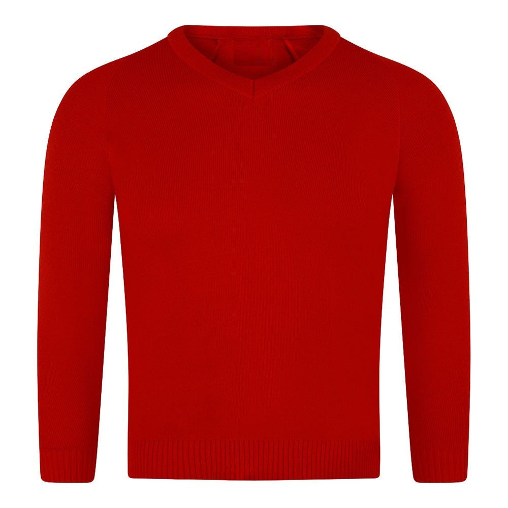 Boys Knitted Jumper Red School Uniform