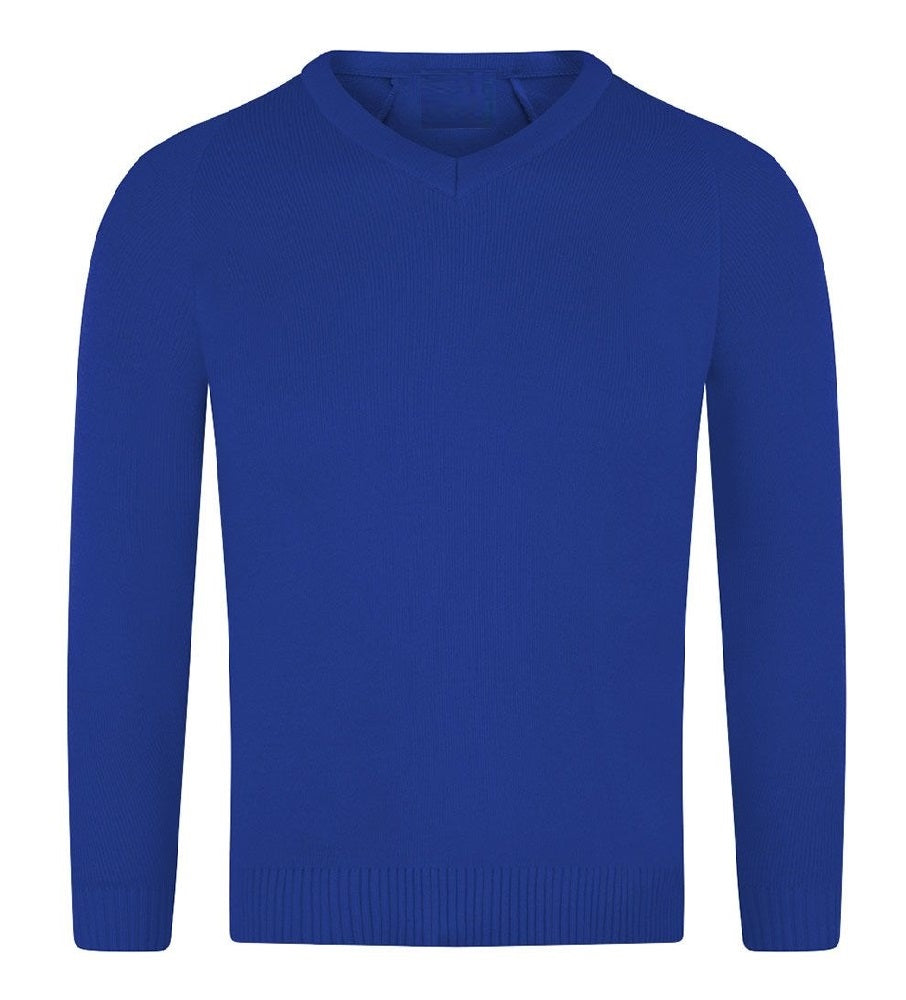 Boys Knitted Jumper Royal Blue School Uniform