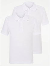 Load image into Gallery viewer, Pack of 2 PE Kit Sportswear Boys/Girls School Polo Shirts White
