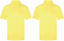 Load image into Gallery viewer, Pack of 2 PE Kit Sportswear Boys/Girls School Polo Shirts Yellow
