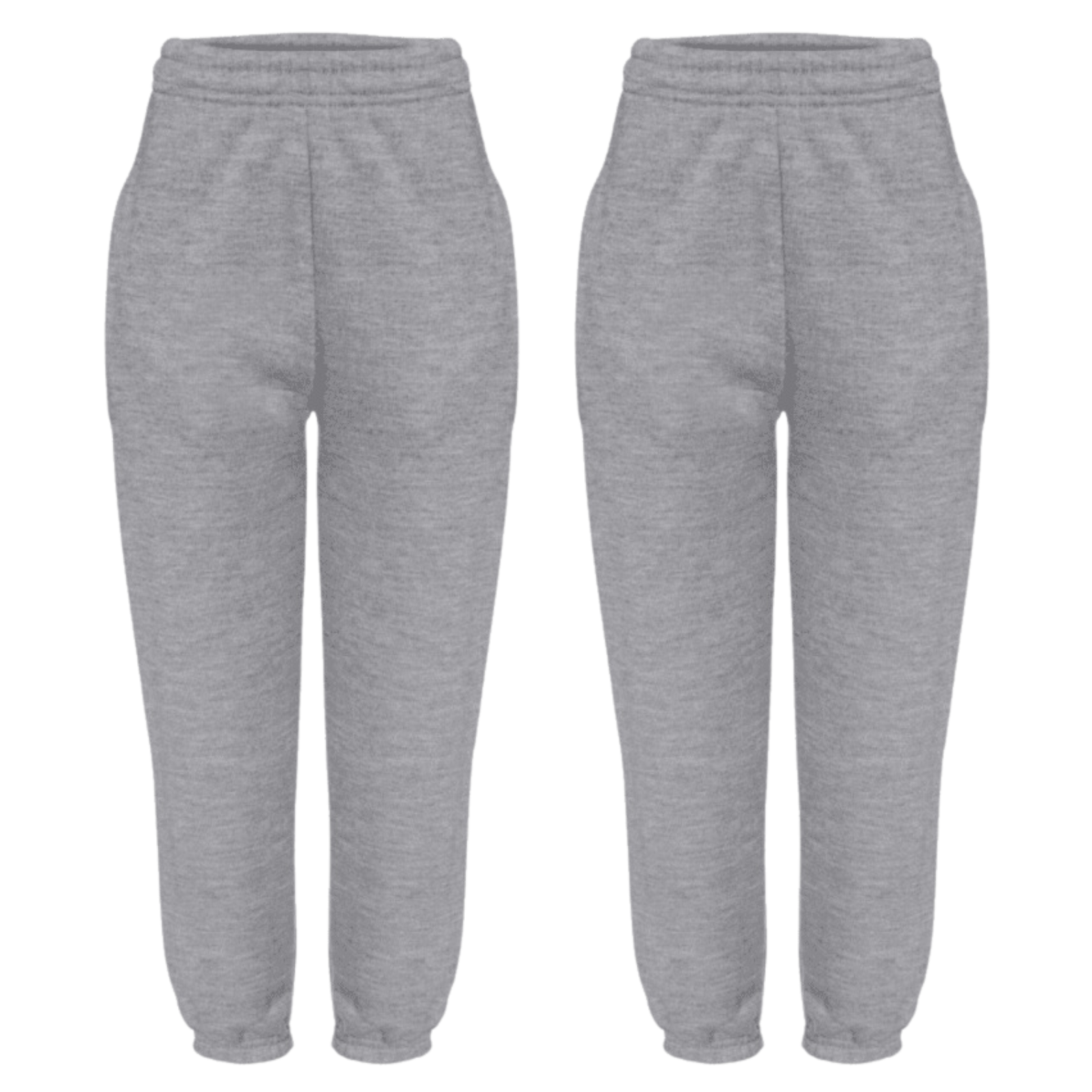 Pack Of 2 Unisex Kids Fleece Jogging Bottoms Sports PE Trouser Grey streetwiseclothinguk