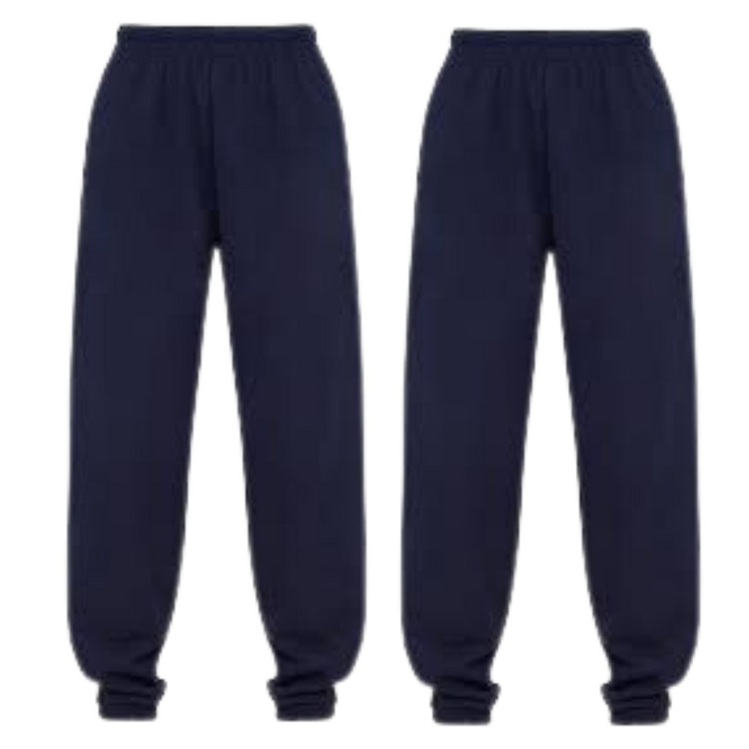 Pack Of 2 Unisex Kids Fleece Jogging Bottoms Sports PE Trouser Navy