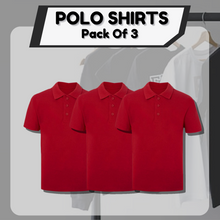 Load image into Gallery viewer, Pack of 3 PE Kit Sportswear Boys/Girls School Polo Shirts Red
