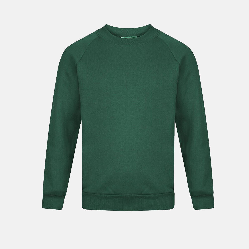 Boys Round Neck School Jumpers Bottle Green