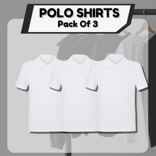 Load image into Gallery viewer, Pack of 3 PE Kit Sportswear Boys/Girls School Polo Shirts White
