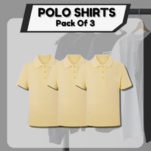 Load image into Gallery viewer, Pack of 3 PE Kit Sportswear Boys/Girls School Polo Shirts Yellow
