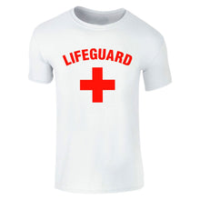 Load image into Gallery viewer, Lifeguard Cross +Unisex T-Shirt - Fancy Dress Beach Party Yellow Top

