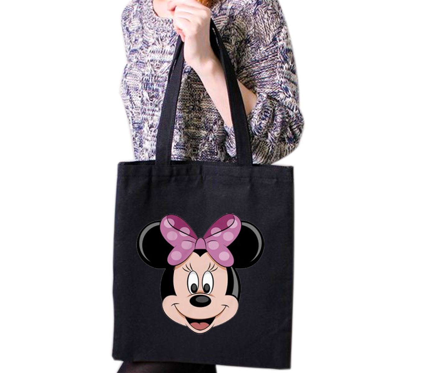 Cute Minnie Mouse Print Disney Character Tote Bag Reusable Cotton Bags