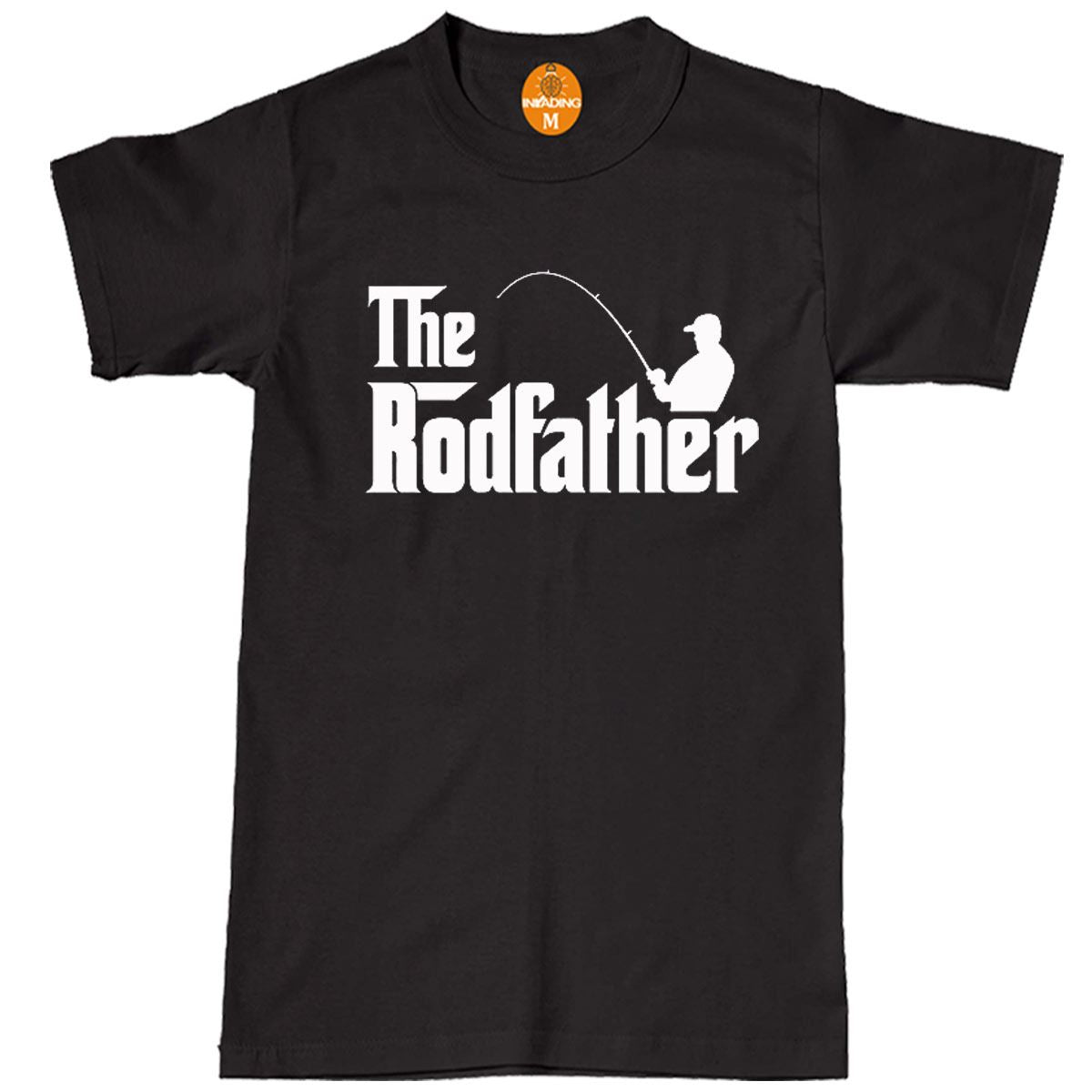 The Rodfather Funny Fishing T-Shirt Fisherman Gift Black / L