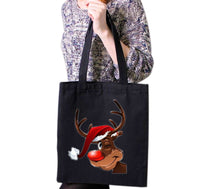 Load image into Gallery viewer, Xmas Christmas Novelty Santa Reindeer Snowman Tote Bag Reusable Cotton Bags
