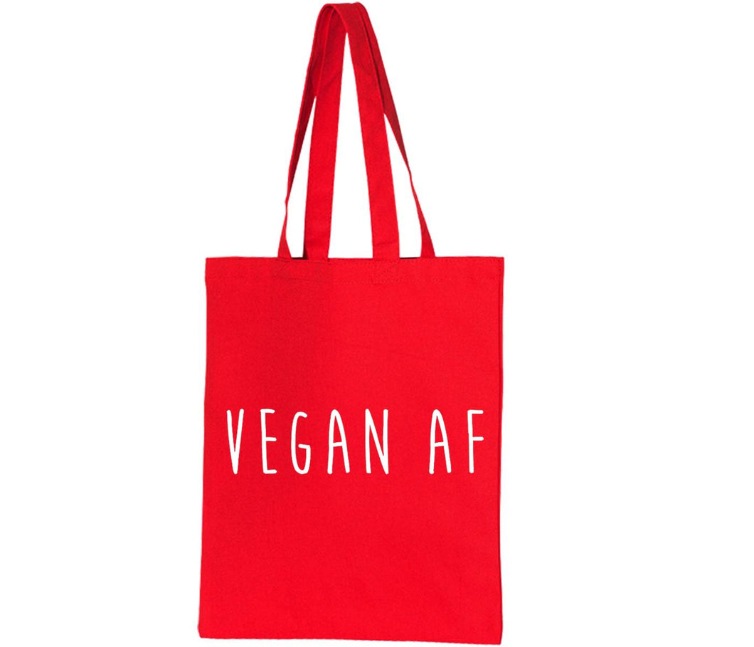 VEGAN AF Vegetarian Peace Hipster Slogan Tumblr Tote Bag Reusable Cotton Bags