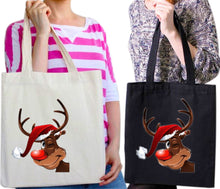 Load image into Gallery viewer, Xmas Christmas Novelty Santa Reindeer Snowman Tote Bag Reusable Cotton Bags
