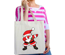 Load image into Gallery viewer, Santa Claus Dancing Dabbing Christmas Tote Bag Reusable Cotton Bags
